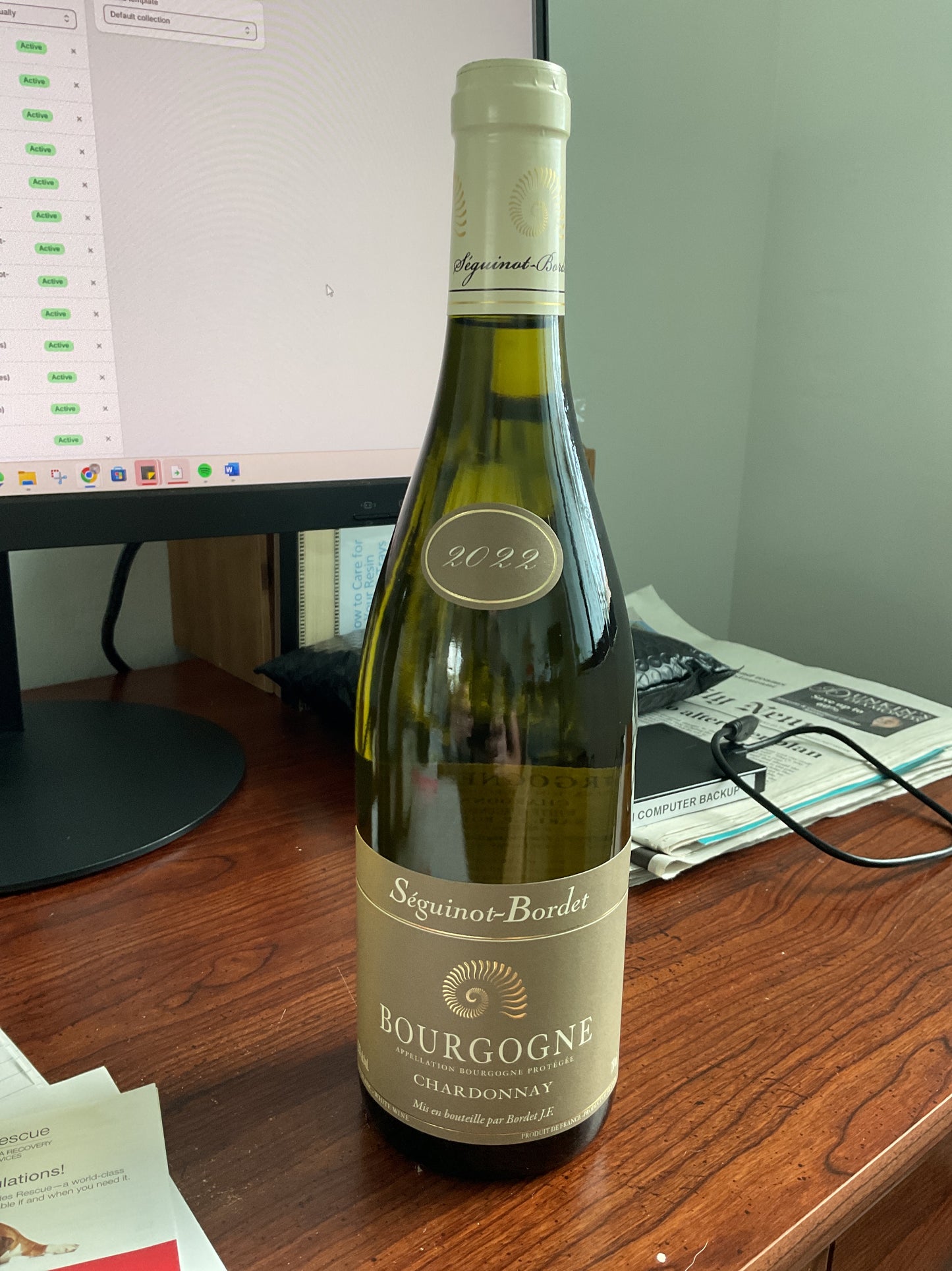 2022 Bourgogne Blanc by Domaine Seguinot-Bordet